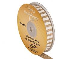 Eleganza 15 mm x 10 yd tressÃ© Ouvert Fil de Jute Rouleau de Papier dimpression Blanc