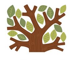 Wallies Autocollants Famille Amusante Arbre en Vinyle Art Mural Peel et Stick, Multicolore