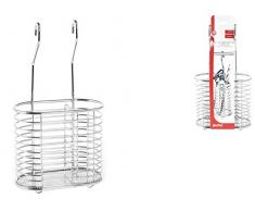 Home 2068 Ãgouttoir à Couverts Ovale Fil Chromé, Gris, 33 x 18 x 38 cm