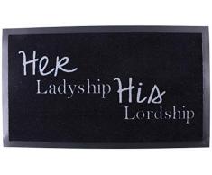 La Finesse Paillasson Nylon/PVC, Noir/Gris, Un