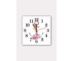 Bonamaison Horloge Murale en MDF, Multicolore, 30 x 30 cm