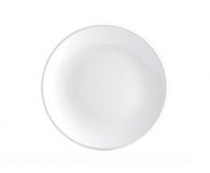 H&H Iris Set Assiettes Plates, Vaisselle en céramique, Blanc, 6 unités