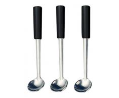 kela 79312 Set cuillères à Fondue Morena 6 pièces en Acier Inoxydable/Plastique, Argent/Noir, 13 x 3 x 3 cm