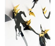 WALPLUS Stickers muraux Enfants Art Stickers Dinosaures 3D Maison/Restaurant Amovible Sticker Autocollant Mural, Noir, 15Â x 24,5Â x 3,5Â cm, 7Â piÃ¨ces