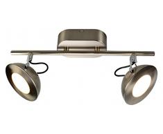 AEG aega191108 A +, letora Spot LED Tube Lumière indirecte oscillant, 2 x 500 Lumen, aluminium, 5 W, intégré, nickel, 11,6 x 36,5 x 19,3 cm