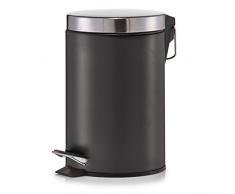 Zeller 18212 Poubelle à pédale Acier Inoxydable Noir 17 x 26 x 17 cm 3 L