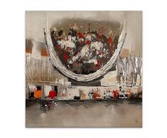 Arte Dal Mondo AS343X1 Abstrait Tableau Modern Peint Ã la Main sur Toile avec Chassis, Multicolor, 100x100x3,5 cm