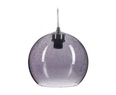 Relaxdays 10028048 Lampe à suspension, Plafonnier moderne, en gouttes dâeau, Salon, Douille E27, boule de verre 22 cm, gris, 126 x 22 x 22 cm