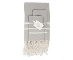 Moorish Idol - Ensemble de Serviettes Salle de Bain- 100cm x 200cm- Gris Perle/Blanc