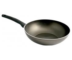 Home Joy Induction Wok avec Manche Anti-adhÃ©sif, Aluminium, Gris, 47Â x 28Â x 11Â cm