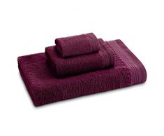 Eiffel Textile Sac Drap Plat, Coton, Fuchsia, 100Â x 150Â x 10Â cm, Lot de 3