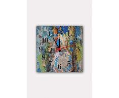 Bonamaison Horloge Murale en MDF, Multicolore, 30 x 30 cm