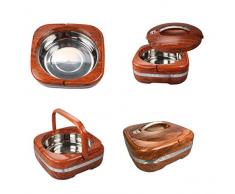 GMMH Récipient pour 2, 4 l, Couleur: Bois foncé Ronde Duo thermoport speisetransportbehälter thermoschüssel avec poignée Pratique