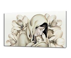 Pintdecor Fulfillment de Fleurs Panneau Lumineux, Bois de Sapin, Blanc dégradé, 80 x 40 x 4.5 cm