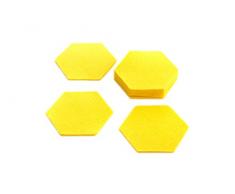 1buy3 Lot de 8 Dessous de Verre hexagonaux en Feutre Jaune Ãpaisseur 5 mm