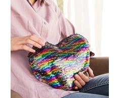 ootb Coussin dÃ©co avec Paillettes Coeur, 25 x 25 cm