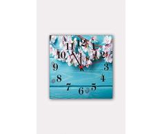 Bonamaison Horloge Murale en MDF, Multicolore, 30 x 30 cm