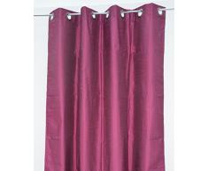 HomeMaison Rideau Occultant à Aspect Soie, Polyester, Framboise, 250x140 cm