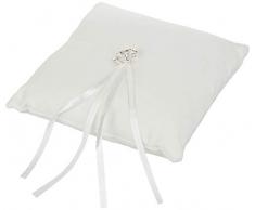 Mopec AA392 Coussin Alliance Velours Ivoire avec Broche Strass 20 x 20 cm Textile Multicolore