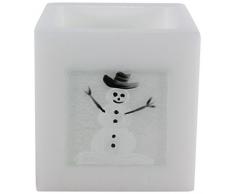 Magic Candle World Lanterns Lampe Lanterne avec verre FUSING Décorations, blanc, 11,5 x 11,5 x 11,5 cm