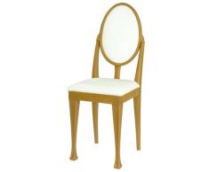 High Street Design Lot de 4 chaises de salle à manger en bois de hêtre avec pieds Nuovo et coussins en imitation cuir Blanc