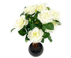 Leaf Feuille dorchidée cymbidium Artificielle avec Arrangement de Fleurs et Feuilles en Option, Rose foncé, sans Vase 85 cm