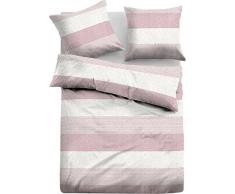 TOM TAILOR 0849790 Parure de lit en Flanelle mÃ©langÃ© avec taie doreiller (Coton 60 % recyclÃ©) et 1 Housse de Couette 155 x 200 cm + 1 taie doreiller 80 x 80 cm Rose