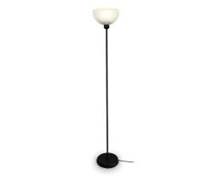 Tosel 50113 Lampadaire Tube et Vasque Verre Acier/Verre 60 W E27 Noir