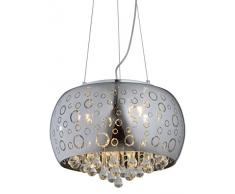 interfan 54036 Lampe suspension avec cercles G9, verre miroir fumé