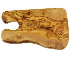 Olive Wood Planche Rustique en Bois dolivier Verre Ã vin Support, Grain/Naturel