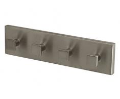 Bisk Nord Gamme Rail Patère 4 Crochets, Nickel, Bronze, 20 x 3 x 5 cm