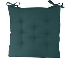 Deco&Co DÃ©coration intÃ©rieure naturelle - Galette de Chaise, Coton, Vert Bouteille, Taille unique