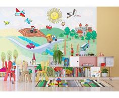 AG Design ftxxl 1476 Paysage Papier Papier Peint Photo pour Chambre denfant, 4 pièces, Multicolore, 360 x 255 cm