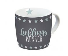 infinite by GEDA LABELS prÃ©fÃ©rÃ©e Homme Porcelaine Tasse, Porcelaine, Gris/Bleu, 12,3Â x 9Â x 8,5Â cm