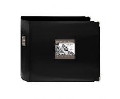 Pioneer en 12Â x 30,5Â cm Cousu en Similicuir classeur 3Â Anneaux, Noir