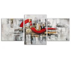 Arte Dal Mondo AY052TX1 Abstrait Tableau Modern Peint Ã la Main sur Toile avec Chassis, Acrylique, Multicolore, 60 x 3 x 135 cm