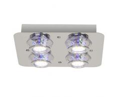 Brilliant AG G94410/15 Plafonnier LED Ã 4 lumiÃ¨res, MÃ©tal, IntÃ©grÃ©, 3 W, Chrome