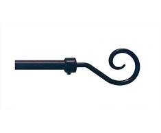 ForenTex T20201 Tringle à Rideau Extensible avec têtes décoratives Noir Vieilli 120 â 210 cm de 16 â 19 mm dépaisseur