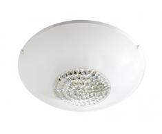 Lighting Collection LED Plafonnier encastré en verre Centre Deco Abat-jour, Blanc, Intégré, 12 W