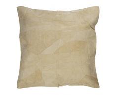 Thedecofactory 21461880 Coussin Ecru Cuir, 65 x 65 x 3 cm