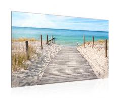 Tableau decoration murale Plage de la mer - XXL Impression sur Toile Salon Appartment 1 Parties - prêt à accrocher - 609714a