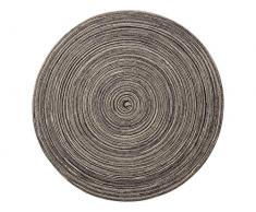 Creative Tops Rond Tapis tissÃ© Gris P, Plastique, Marron/crÃ¨me, 0.3 x 38 x 38 cm
