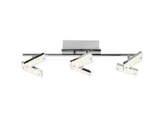 Brilliant New Design Plafonnier LED, 6 ampoules, 6 x 4,8 W LED intégré, 6 x 390 lm, 3000 K blanc chaud, métal/verre, chrome, 18,5 x 54.5 x 13 cm, g94333/15