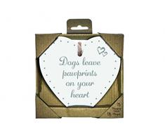 Magnet & Steel Aimant et Acier Dogs Leave Pattes CÅur en Bois, Bois, Multicolore, 13Â x 0.7Â x 13Â cm