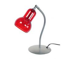 Tosel 90016 Lampe de Bureau Vianne Acier/Verre 100 W E14 Rouge