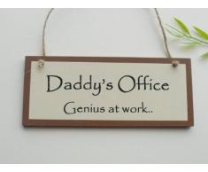 Craftworks Originals Daddys Bureau, Genius at Work Plaque en Bois
