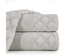 Eurofirany Lot de 6 Serviettes de Toilette en Coton Doux à Carreaux 50 x 90 cm Motif à Carreaux Gris 50 x 90 cm