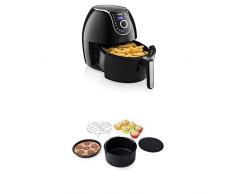Princess Digital Familiar XX Friteuse Aerofryer XXL 182055, sans Huile, Capacité de 5,2L, avec contrôle numérique, Noir + Lot daccessoires pour friteuse Aerofryer 4.5 L + 5,2L, Comprenant 10 pièces