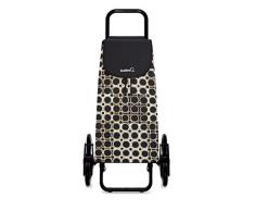 GARMOL Chariot de Courses 55L Noir et Beige