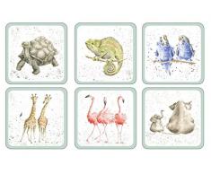 Wrendale Zoological Lot de 6 Dessous de Verre